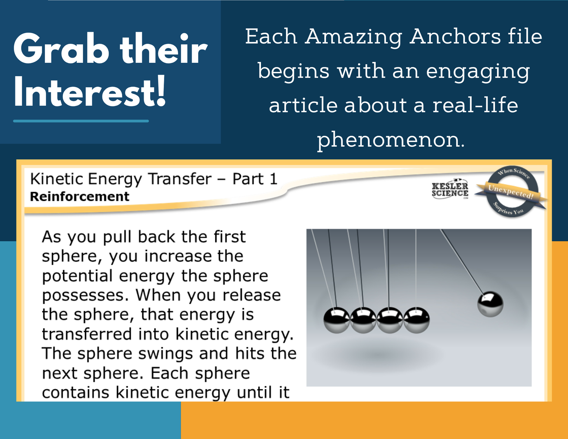 Amazing Anchors Kinetic Energy Transfer - NGSS MS PS3-5