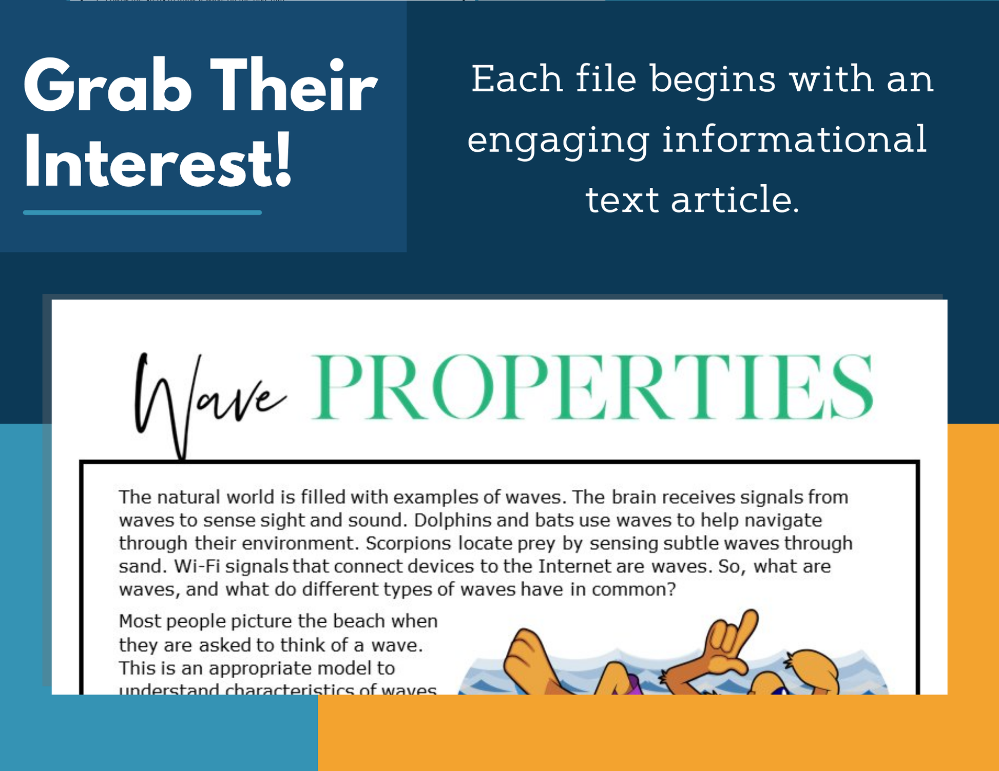 MS 6th 7th 8th Science Reading Comprehension Passages - VOL. 4 - Wave Properties