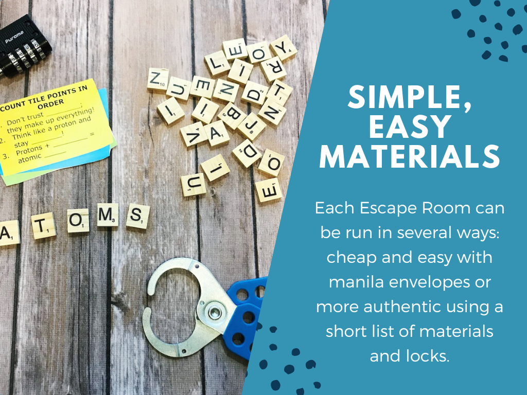 Periodic Table Escape Room - 6th 7th 8th Grade Science Review Activity