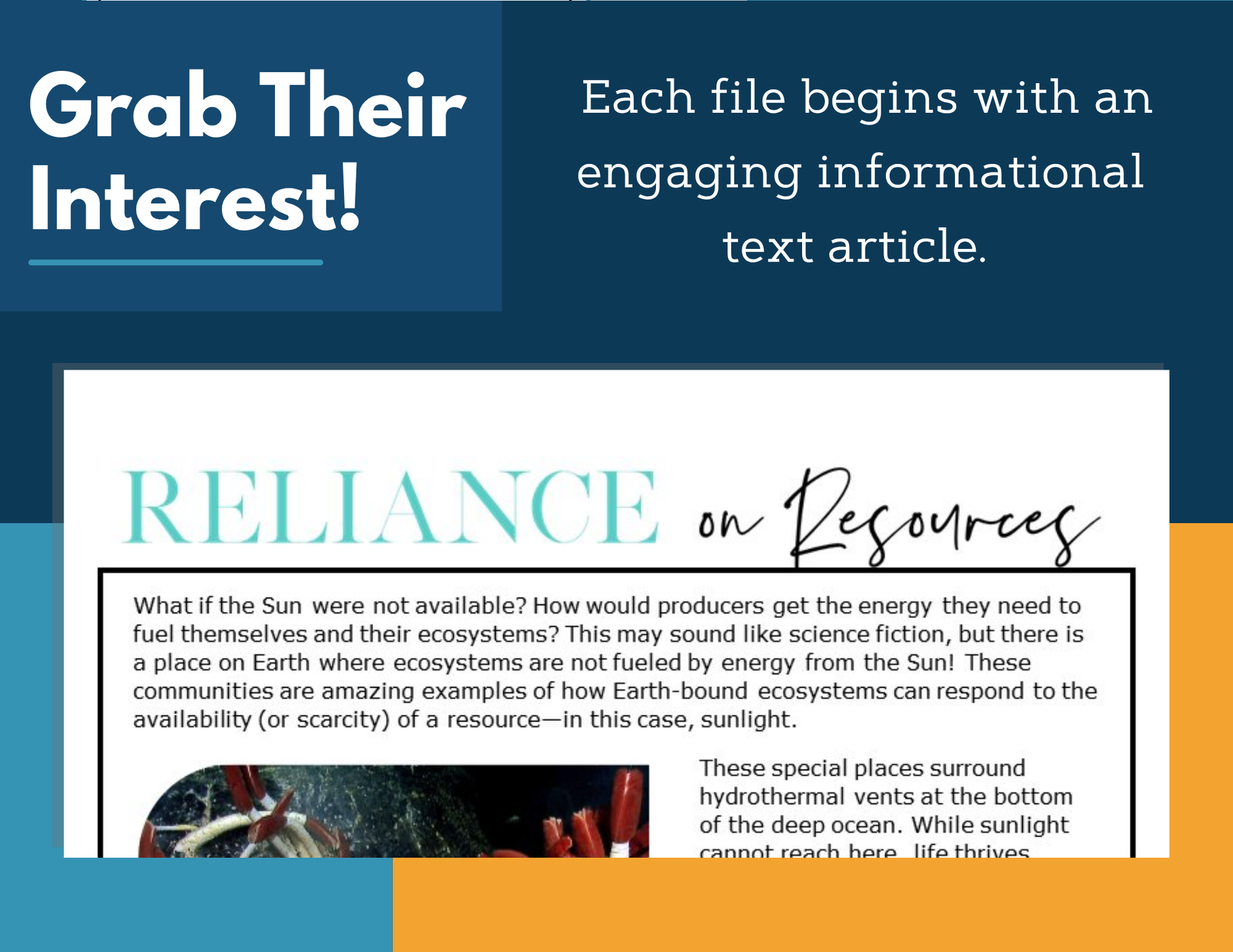 MS 6th 7th 8th Science Reading Comprehension Passages - VOL. 3 - Reliance on Resources