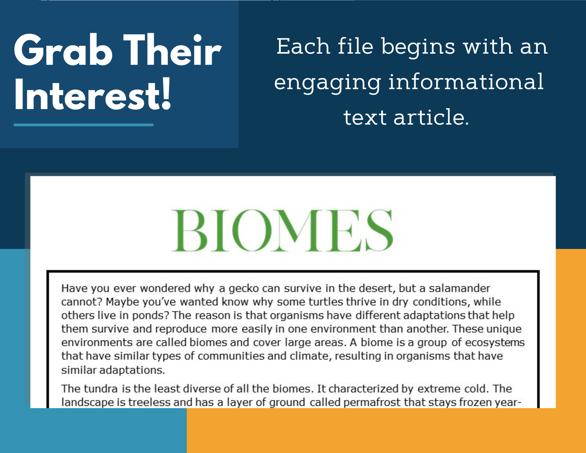 MS 6th 7th 8th Science Reading Comprehension Passages - VOL. 3 - Biomes