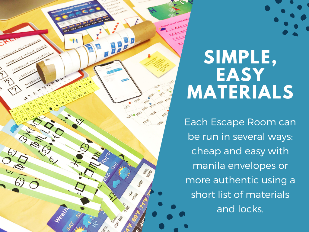 Weather Escape Room - 6th 7th 8th Grade Science Review Activity