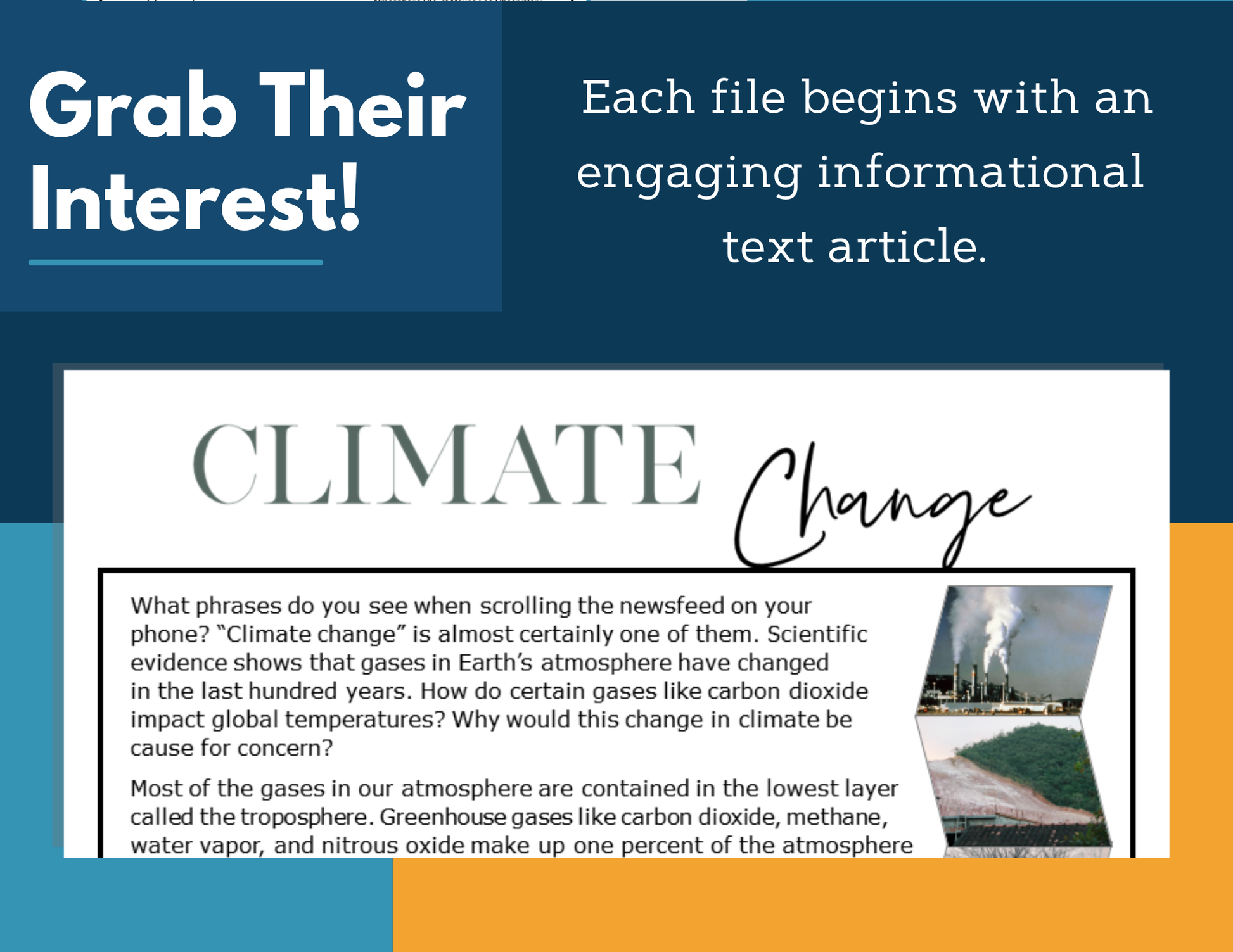 MS 6th 7th 8th Science Reading Comprehension Passages - VOL. 2 - Climate Change