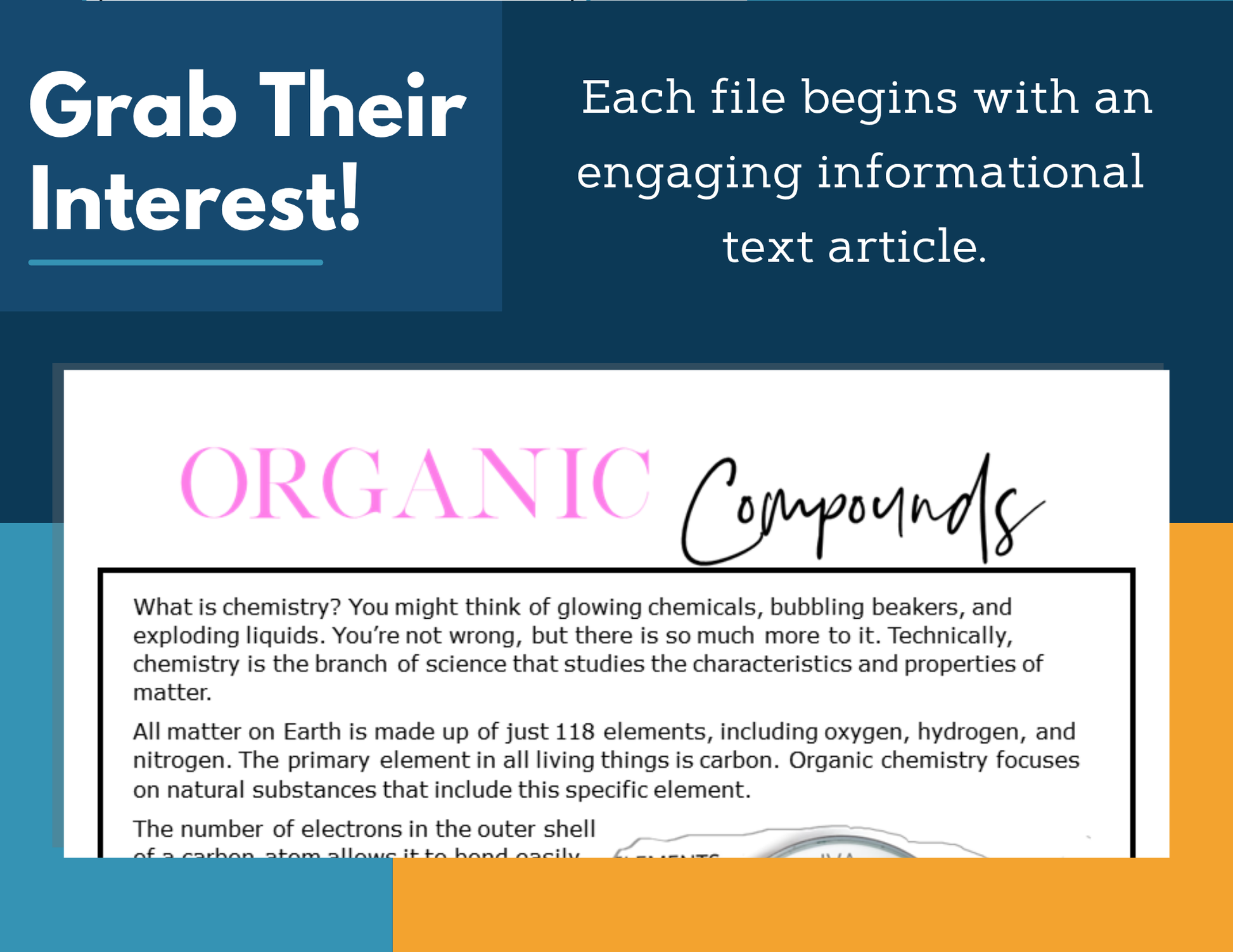 MS 6th 7th 8th Science Reading Comprehension Passages - VOL. 3 - Organic Compounds