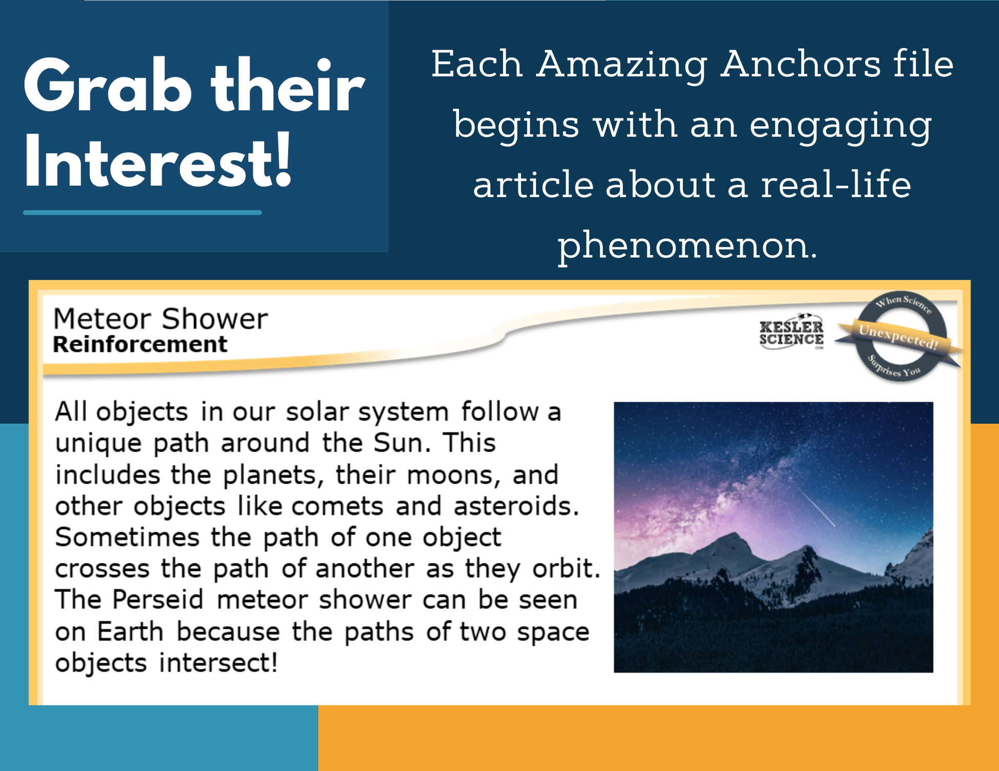 Amazing Anchors Asteroids, Meteors, & Comets (Meteor Shower) - MS 6-8