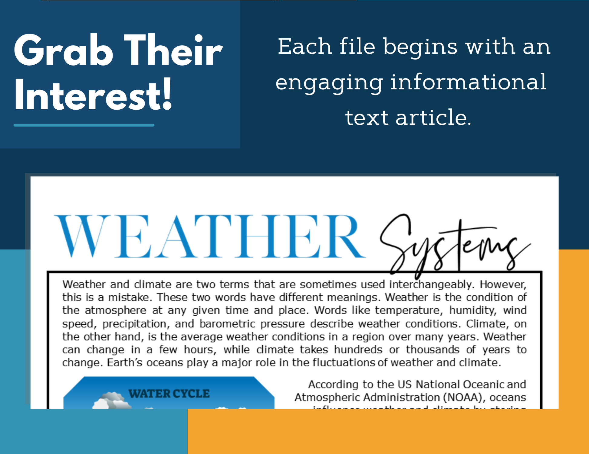 MS 6th 7th 8th Science Reading Comprehension Passages - VOL. 2 - Weather Systems