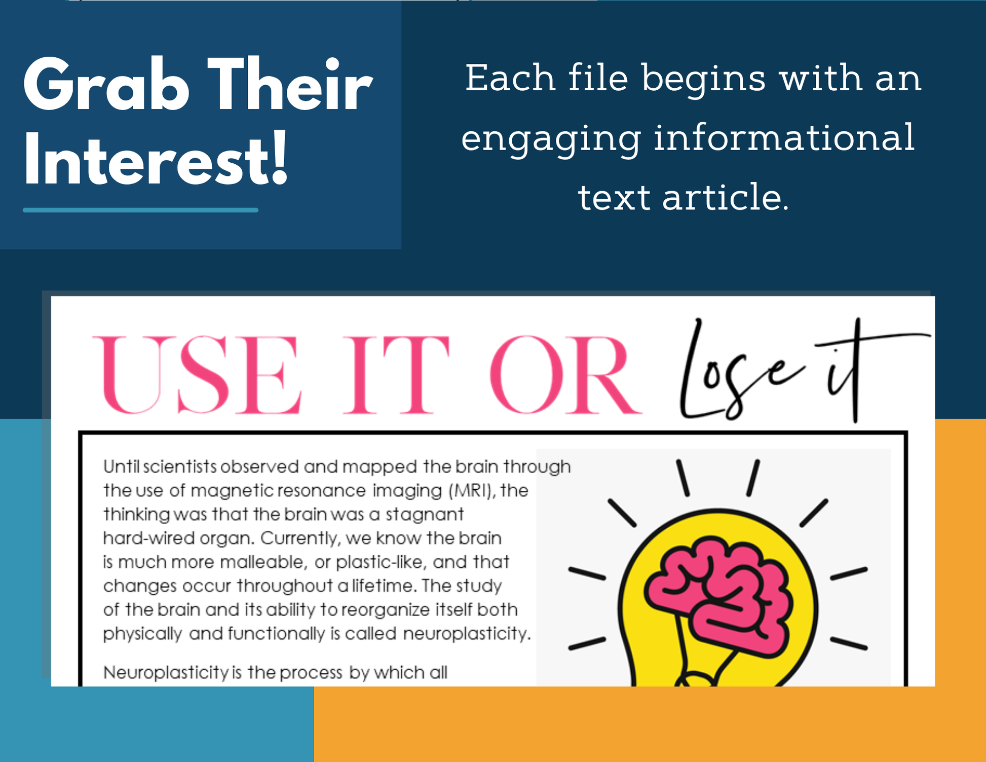 MS 6th 7th 8th Science Reading Comprehension Passages - Use It or Lose It