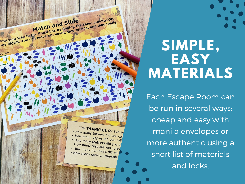 Thanksgiving Escape Room - 6th 7th 8th Grade Science Review Activity
