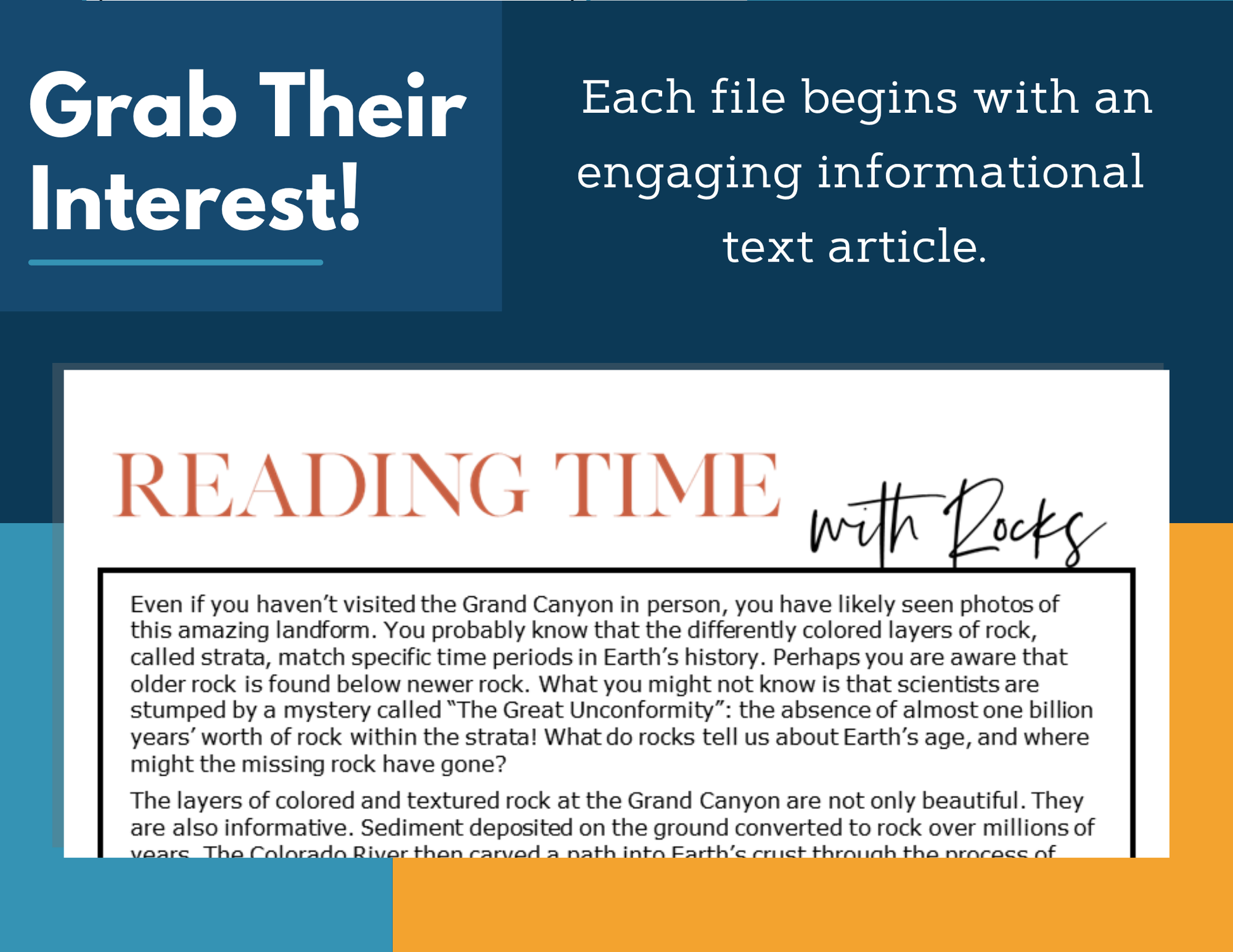 MS 6th 7th 8th Science Reading Comprehension Passages - VOL. 2 - Reading Time with Rocks