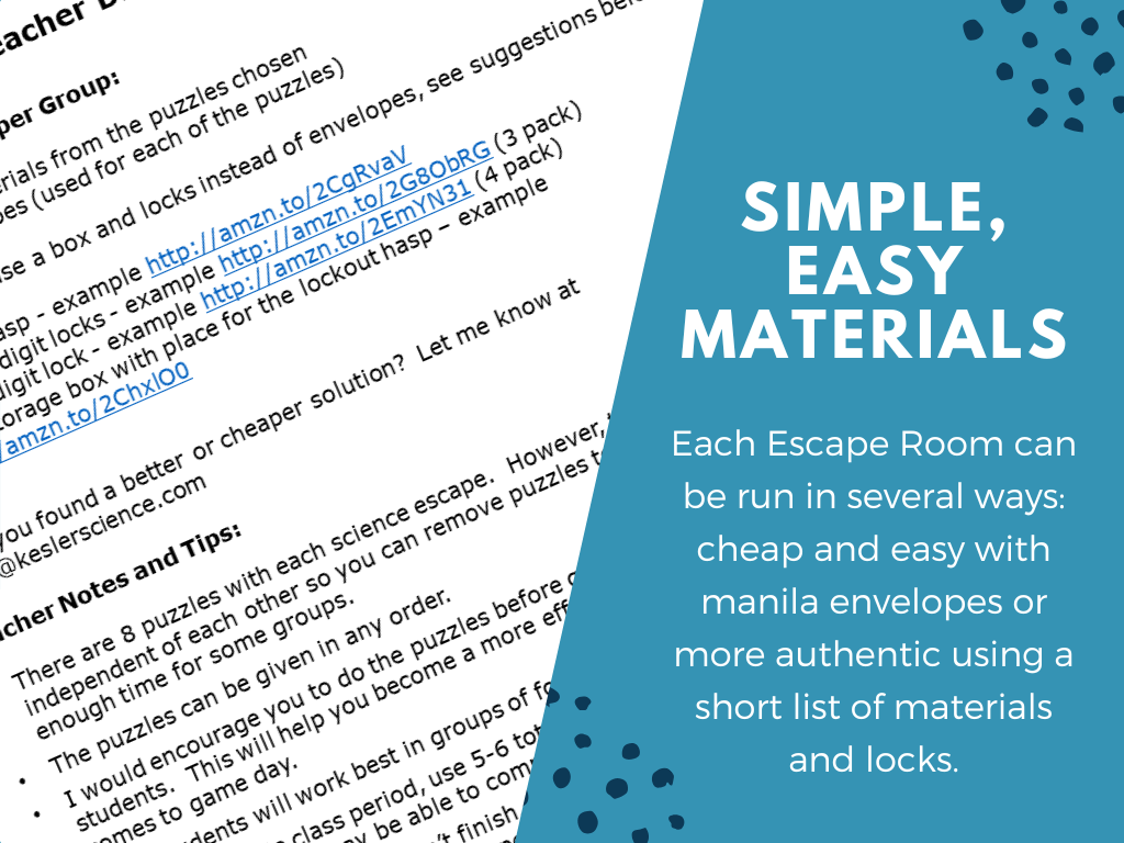 Halloween Science Escape Room - 6th 7th 8th Grade Science Review Activity