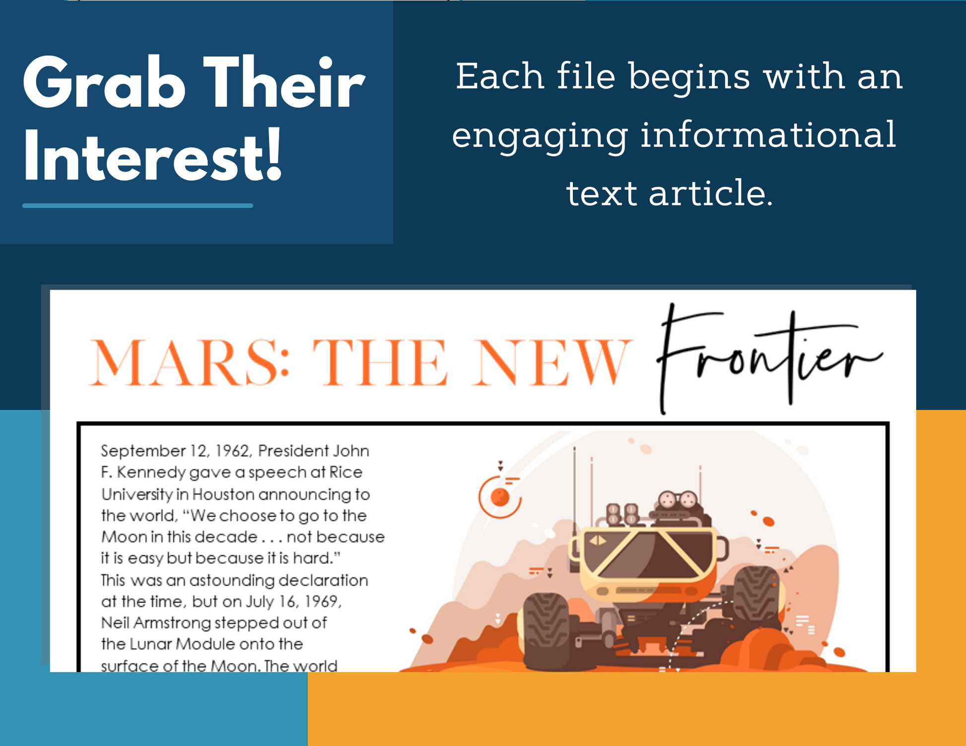MS 6th 7th 8th Science Reading Comprehension Passages - Mars the New Frontier