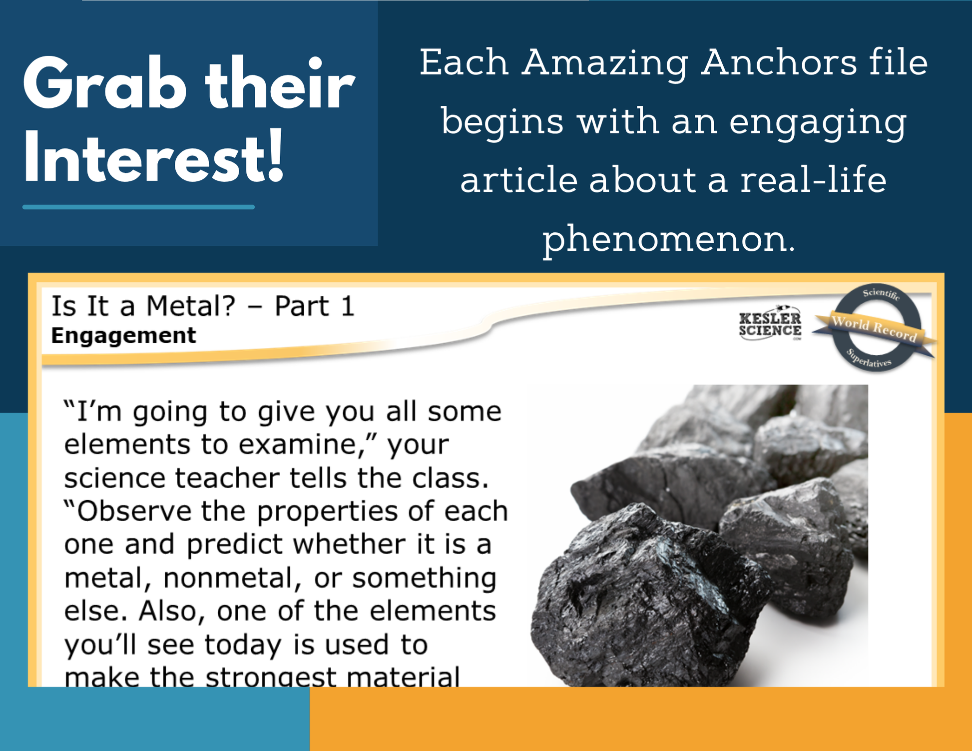 Amazing Anchors Metals, Nonmetals, & Metalloids (Is It a Metal?) - MS 6-8