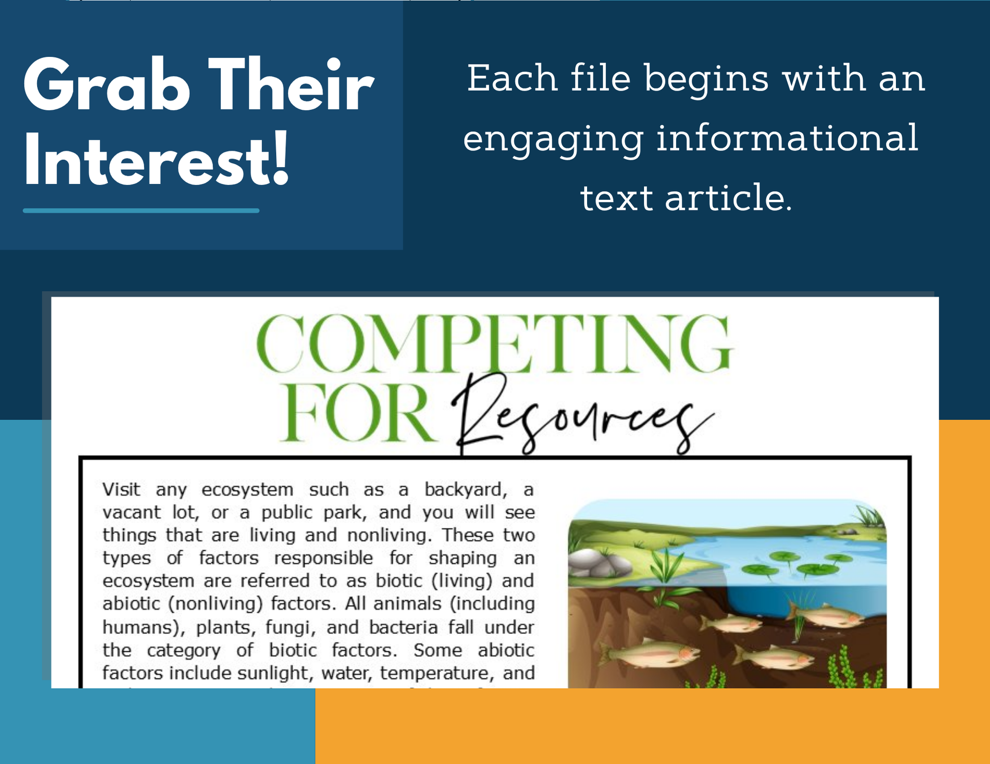 MS 6th 7th 8th Science Reading Comprehension Passages - VOL. 3 - Competing for Resources