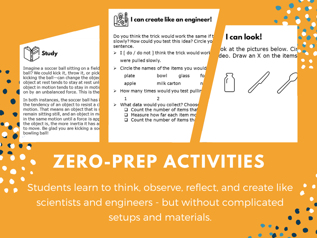 STEM Starters - Tablecloth Trick - Easy PreK-8