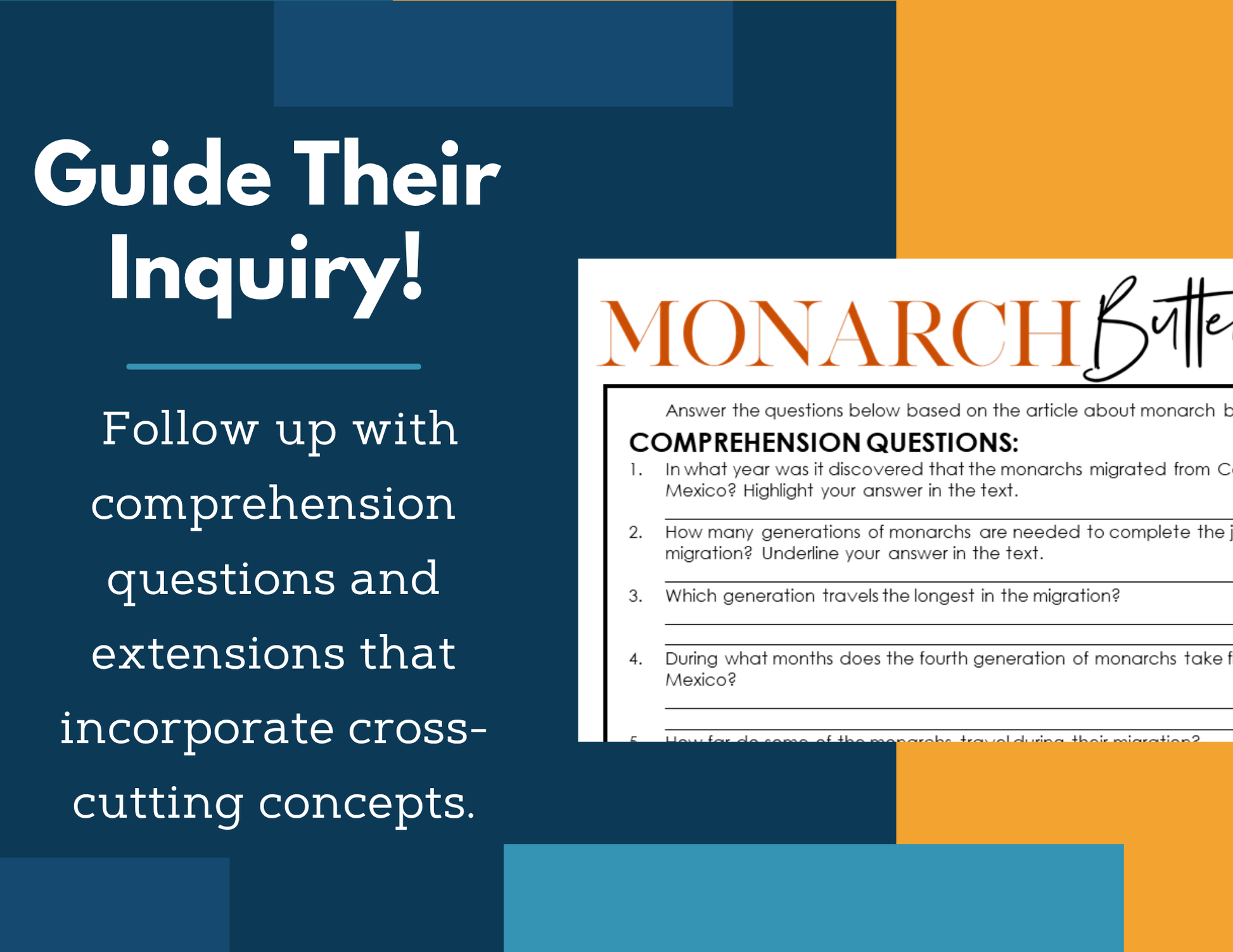 MS 6th 7th 8th Science Reading Comprehension Passages - Monarch Butterflies