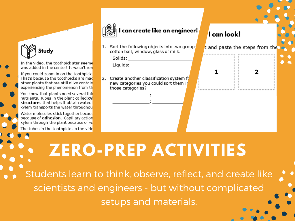 STEM Starters - Toothpick Star Trick - No-Prep PreK-8