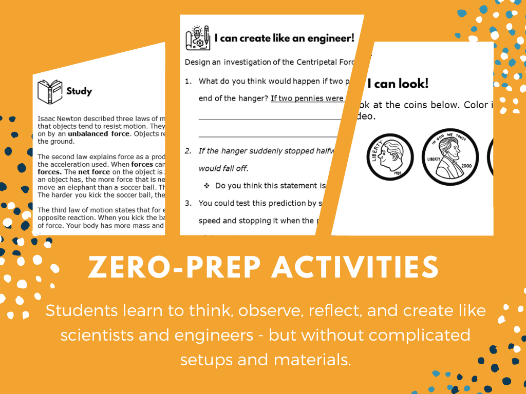 STEM Starters - Centripetal Force Penny - Easy PreK-8