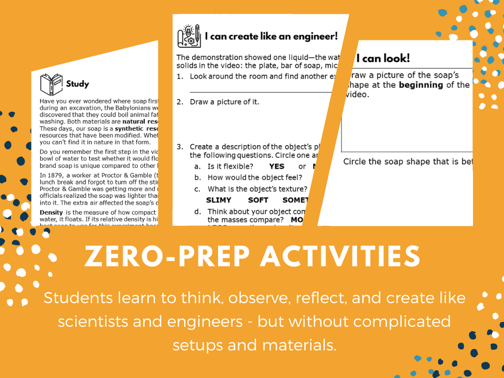 STEM Starters - Soap Soufflé - No-Prep PreK-8