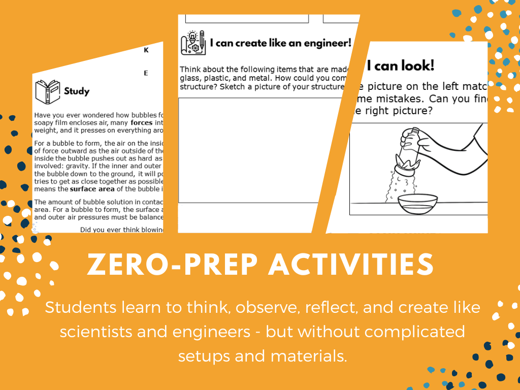 STEM Starters - Bubble Snakes - No-Prep PreK-8