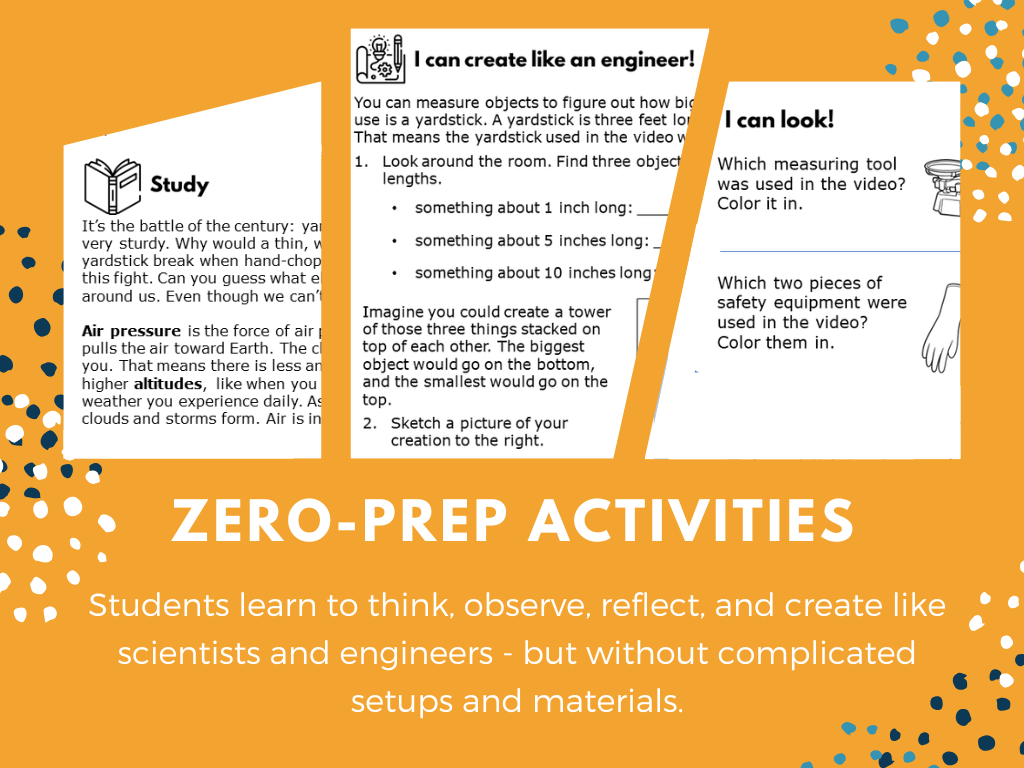 STEM Starters - Heavy Newspaper - No-Prep PreK-8
