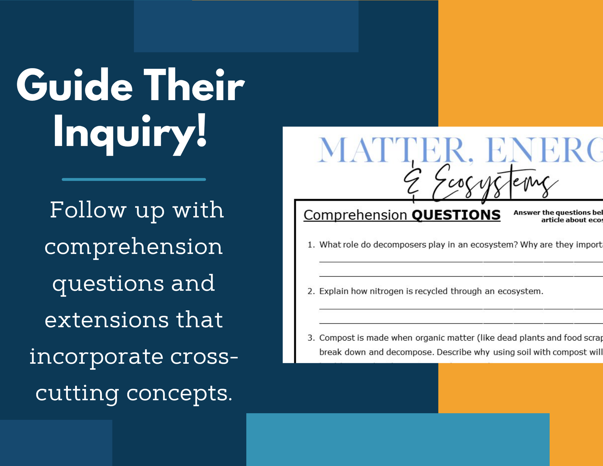 MS 6th 7th 8th Science Reading Comprehension Passages - VOL. 3 - Matter Energy Ecosystems