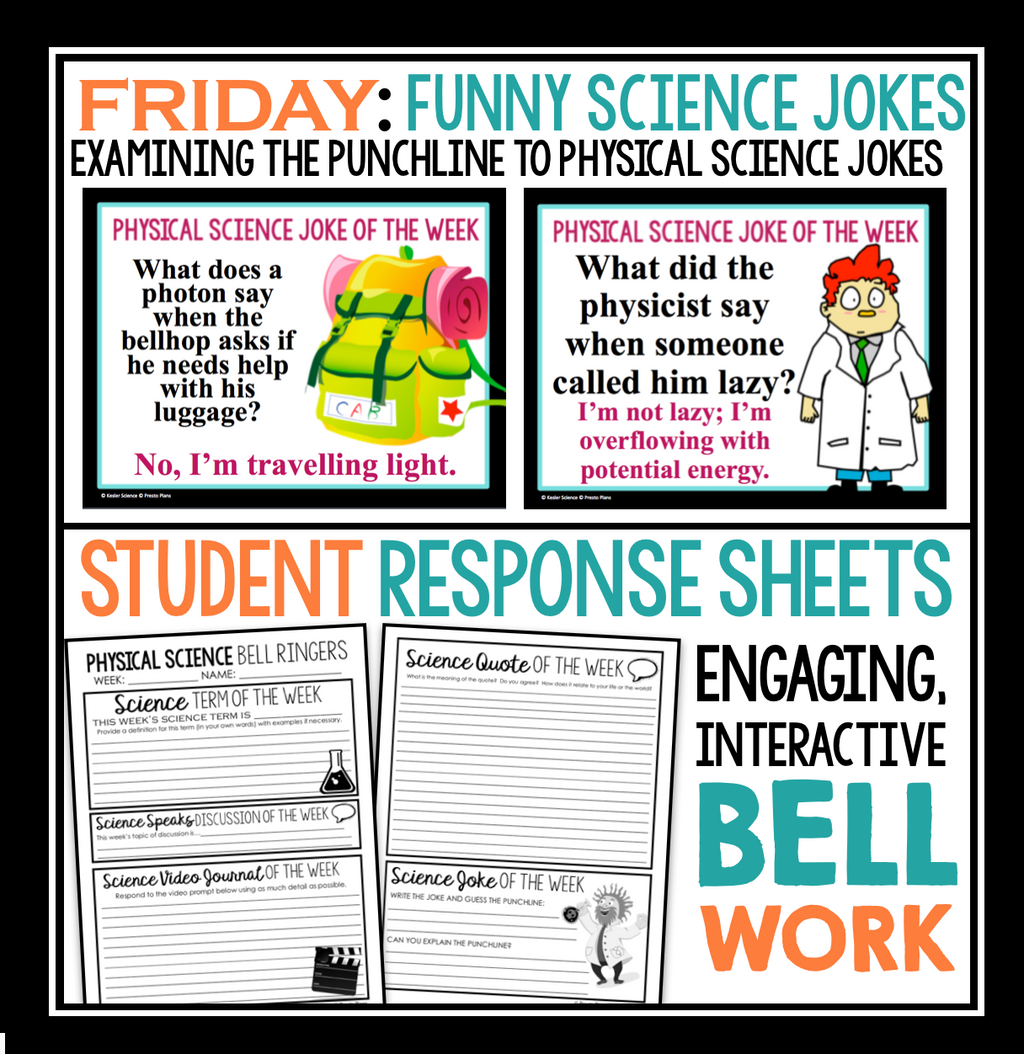 MS 6th 7th 8th Bellringers and Warm-Ups - Physical Science