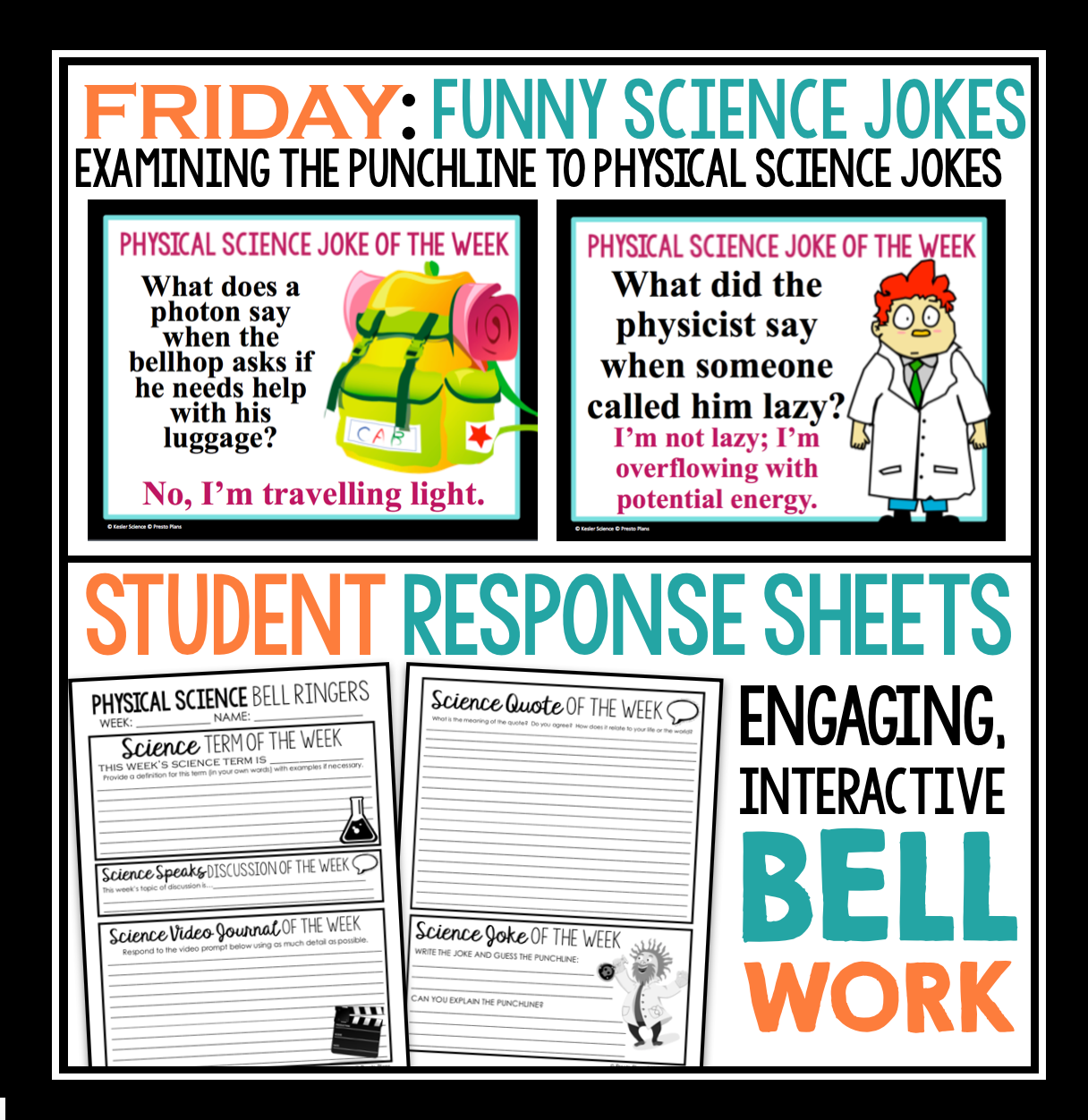 MS 6th 7th 8th Bellringers and Warm-Ups - Physical Science