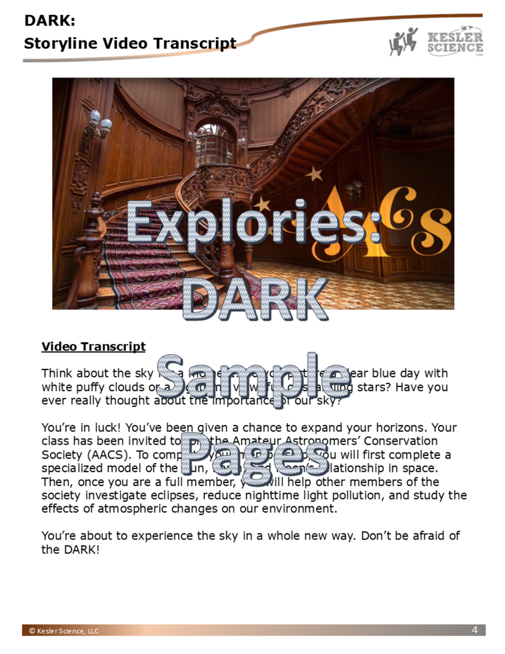 Explories: DARK - an NGSS Unit on the Sky (Core Materials Only) - Grades 6-8