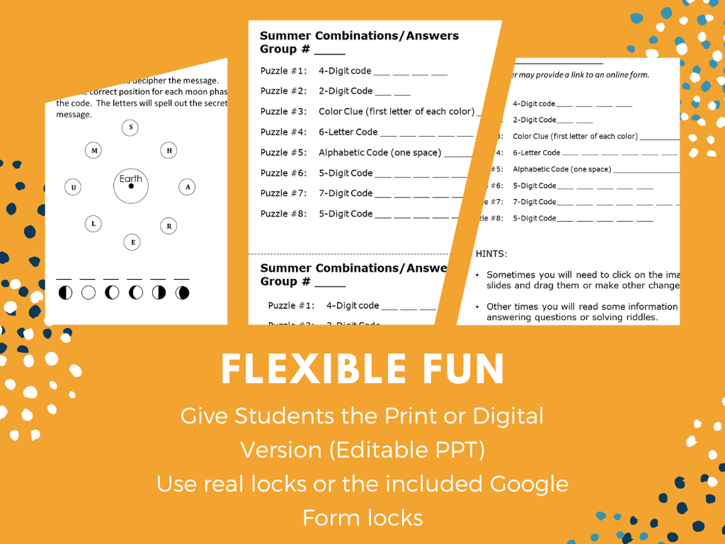 Summer Break Escape Room - 6th 7th 8th Grade Science Review Activity
