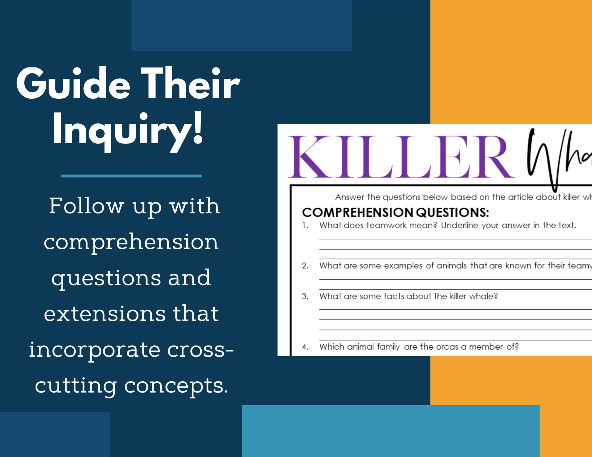 MS 6th 7th 8th Science Reading Comprehension Passages - Killer Whales