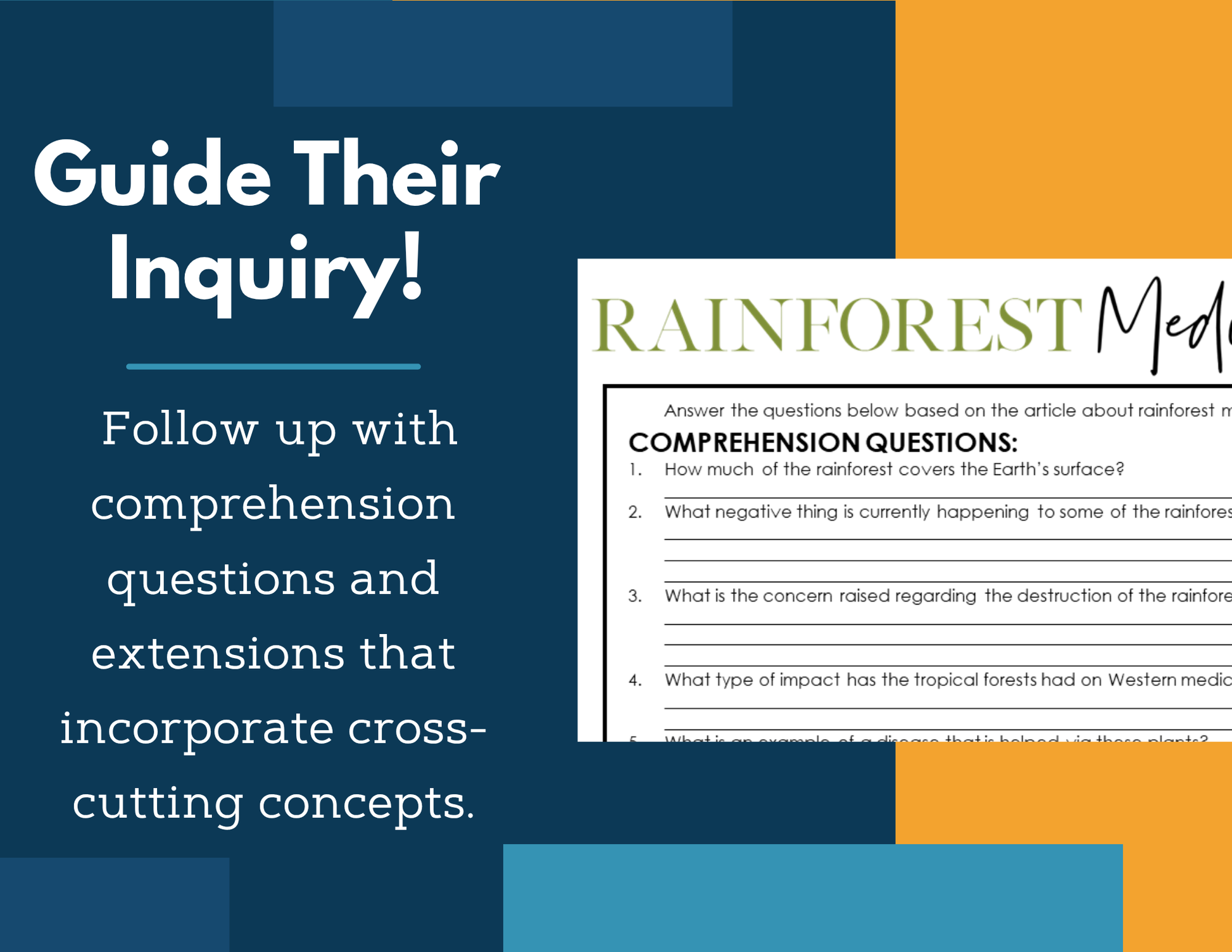 MS 6th 7th 8th Science Reading Comprehension Passages - Rainforest Medicines