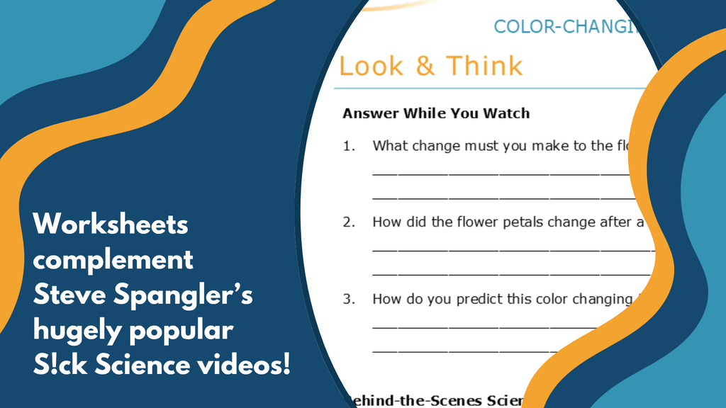Color-Changing Carnations - Spangler Video Worksheets with CER