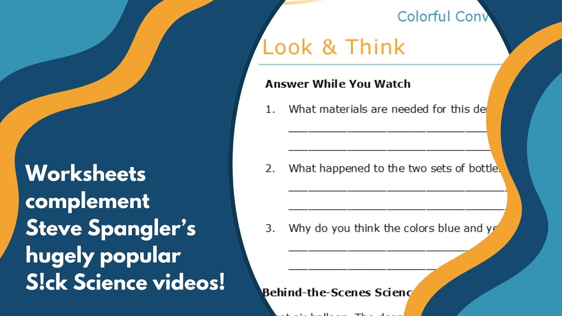 Colorful Convection Currents - Spangler Video Worksheets with CER