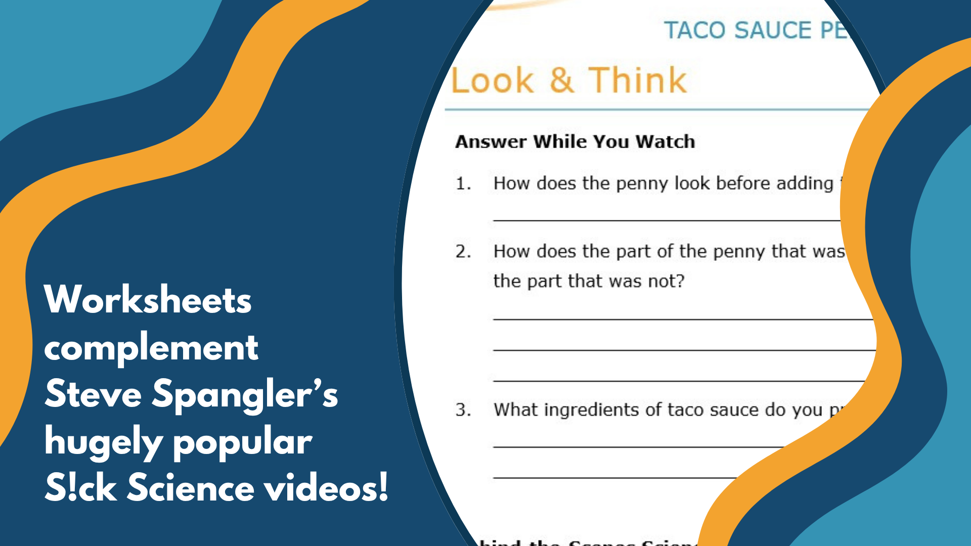 Taco Sauce Penny Cleaner - Spangler Video Worksheets with CER