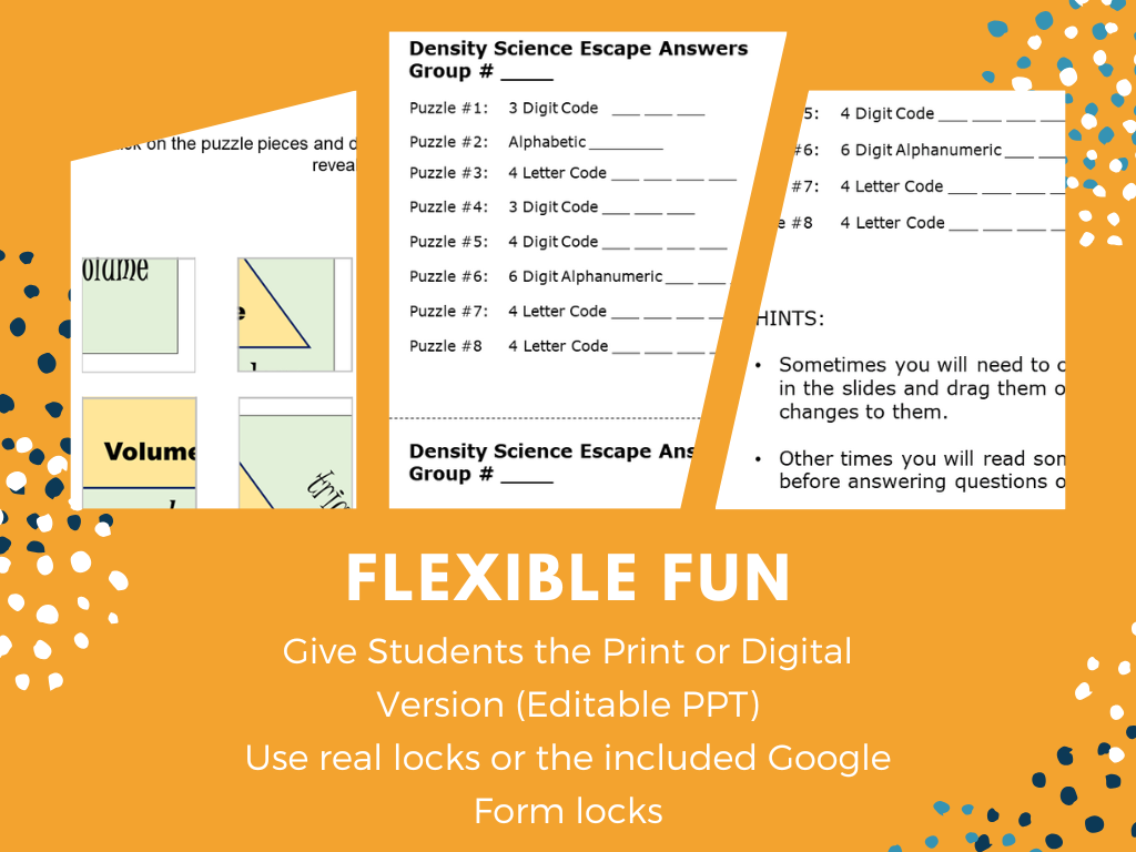 Density Escape Room - 6th 7th 8th Grade Science Review Activity