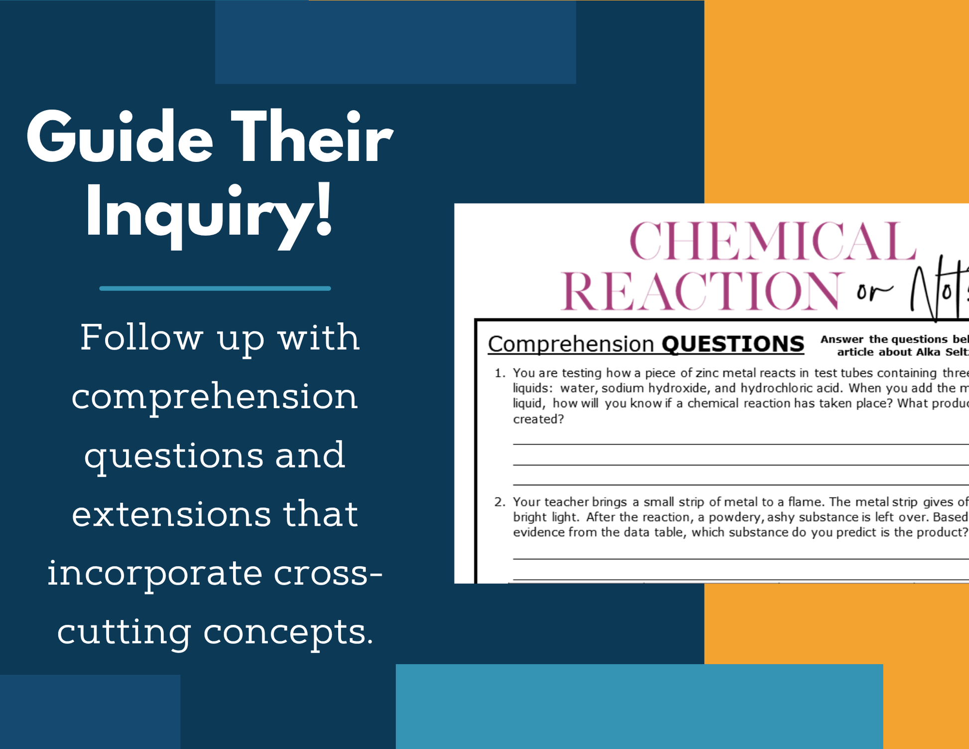 MS 6th 7th 8th Science Reading Comprehension Passages - VOL. 4 - Chemical Reaction or Not