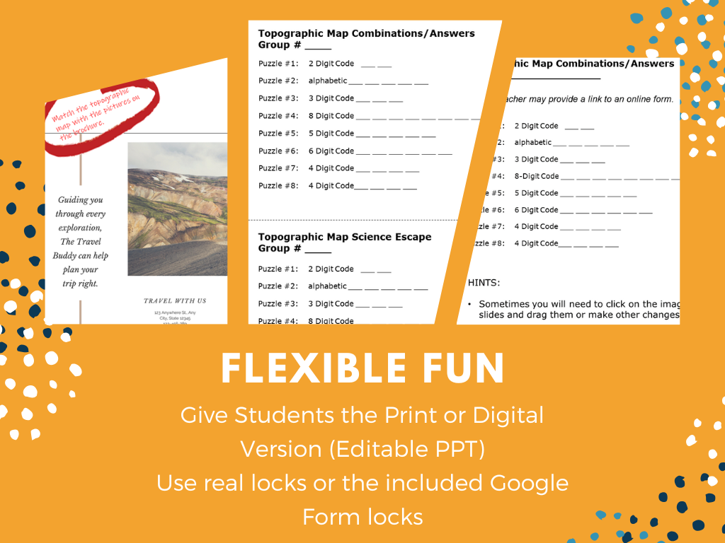 Topographic Maps Escape Room - 6th 7th 8th Grade Science Review Activity