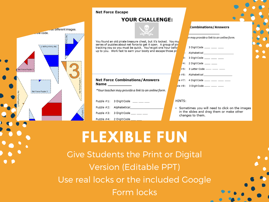 Net Force Escape Room - 6th 7th 8th Grade Science Review Activity