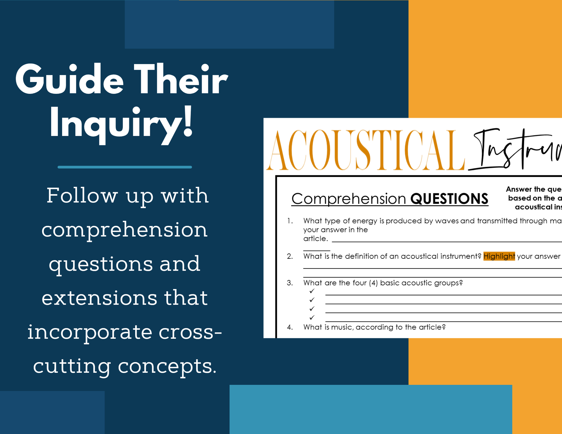 MS 6th 7th 8th Science Reading Comprehension Passages - Acoustical Instruments