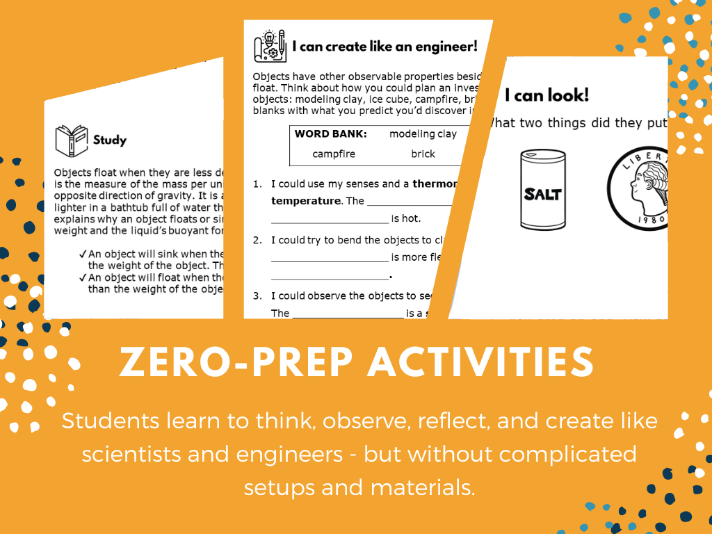 STEM Starters - Floating Egg - No-Prep PreK-8