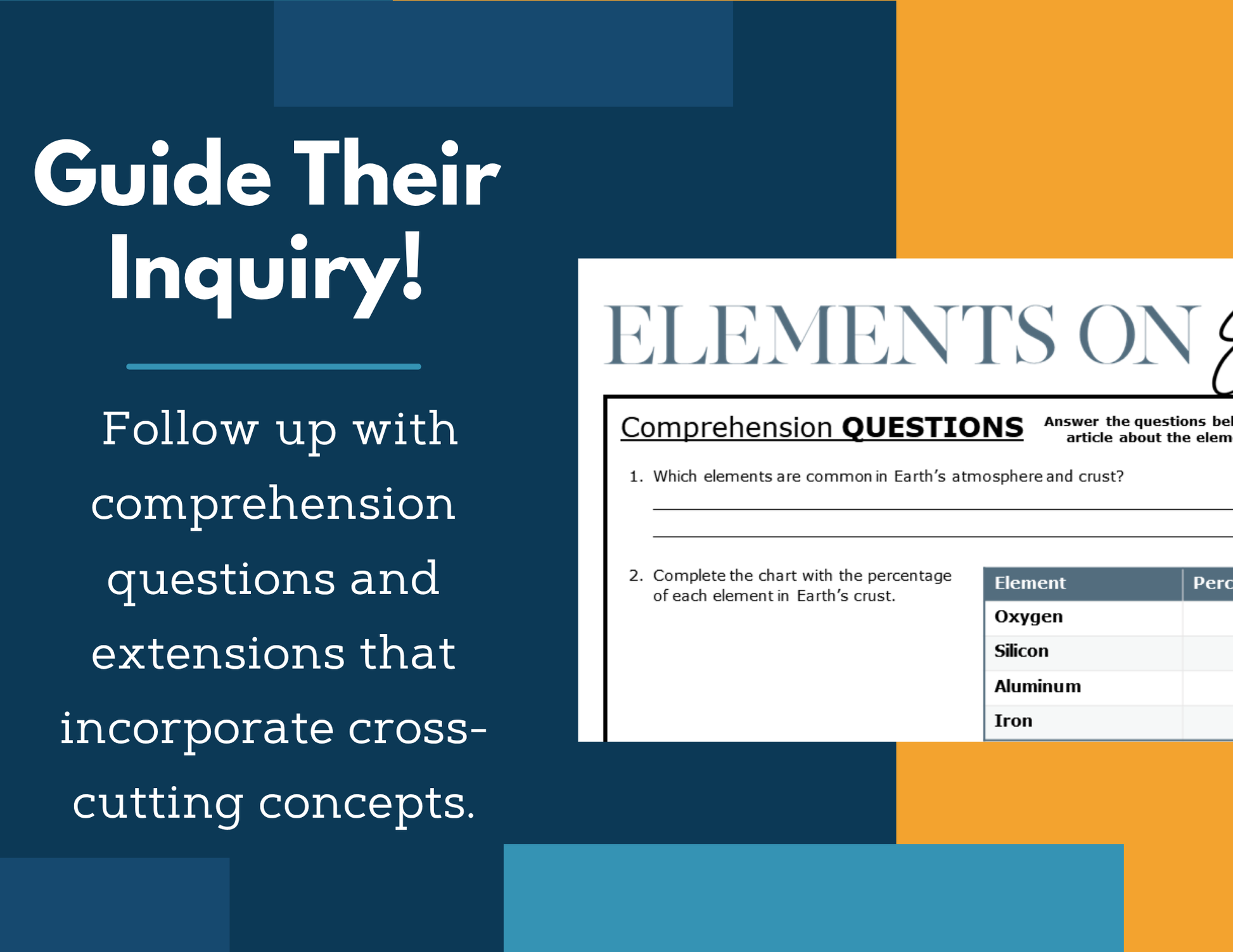 MS 6th 7th 8th Science Reading Comprehension Passages - VOL. 4 - Elements on Earth