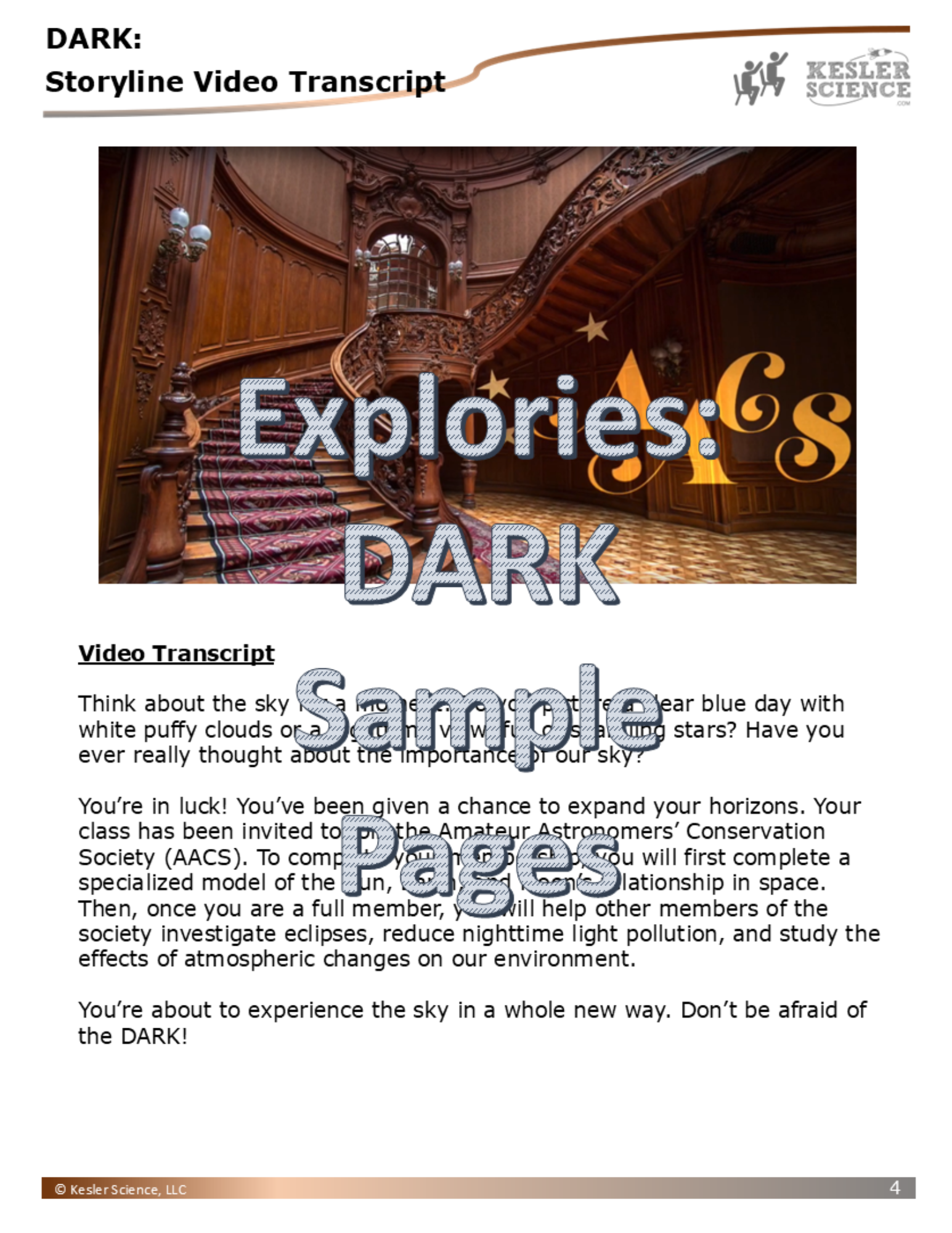 Explories: DARK - an NGSS Unit on the Sky