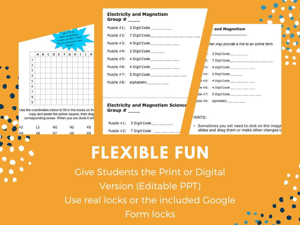 Electromagnetism Escape Room - 6th 7th 8th Grade Science Review Activity