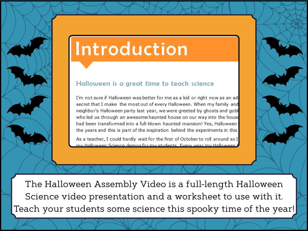 Spangler Halloween Science Party Assembly Video
