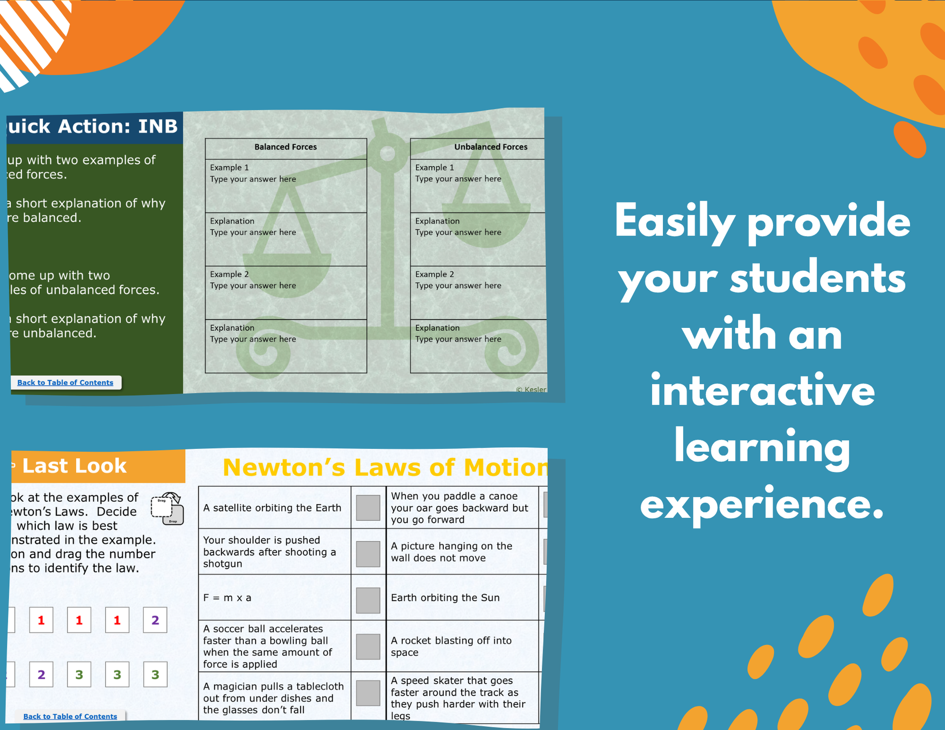 Force & Motion Interactive Notebook Pages - Digital & Print INB - MS 6-8
