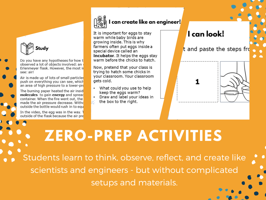 STEM Starters - Egg in the Bottle Trick - No-Prep PreK-8