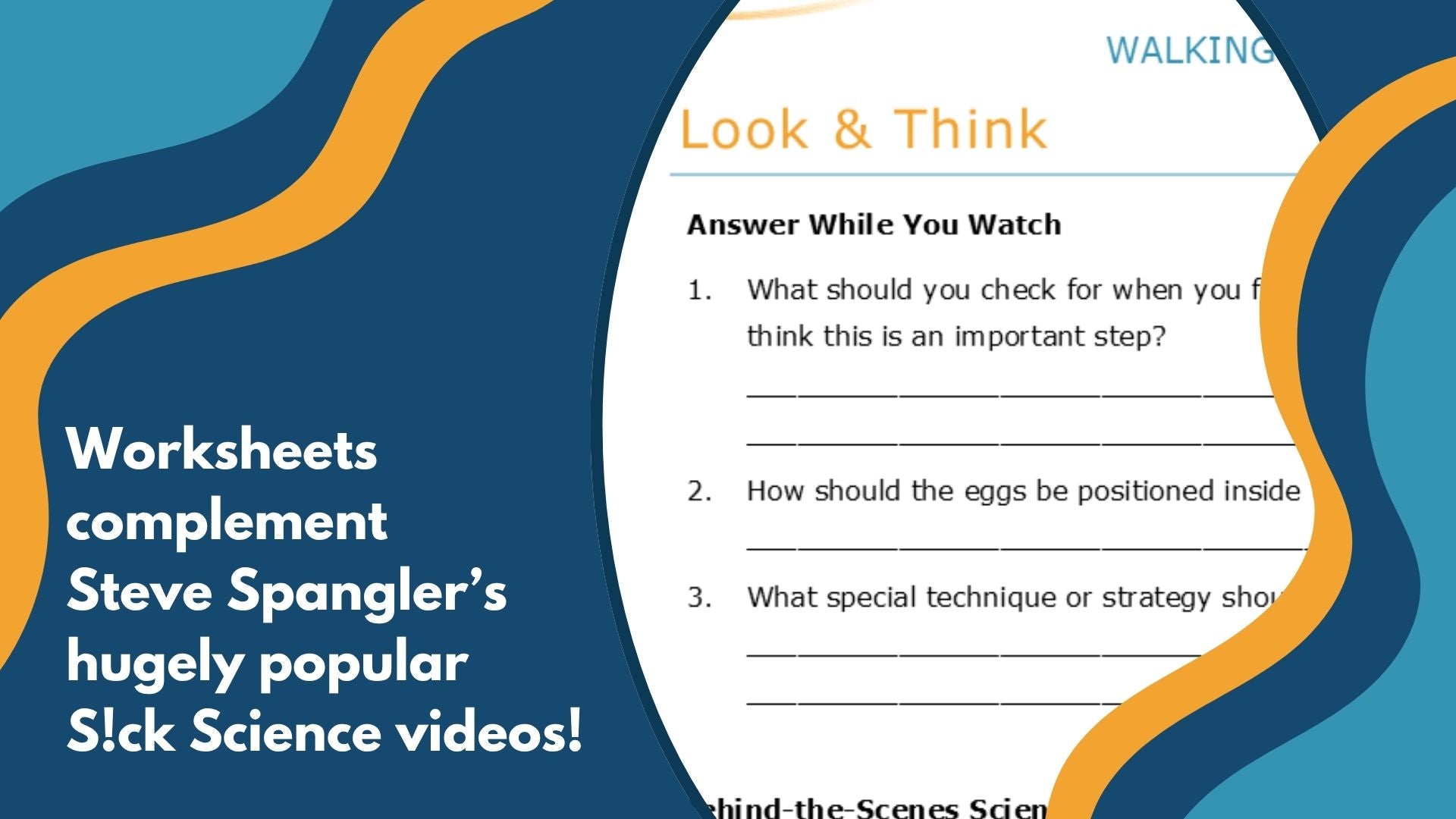 Walking on Eggs - Spangler Video Worksheets with CER