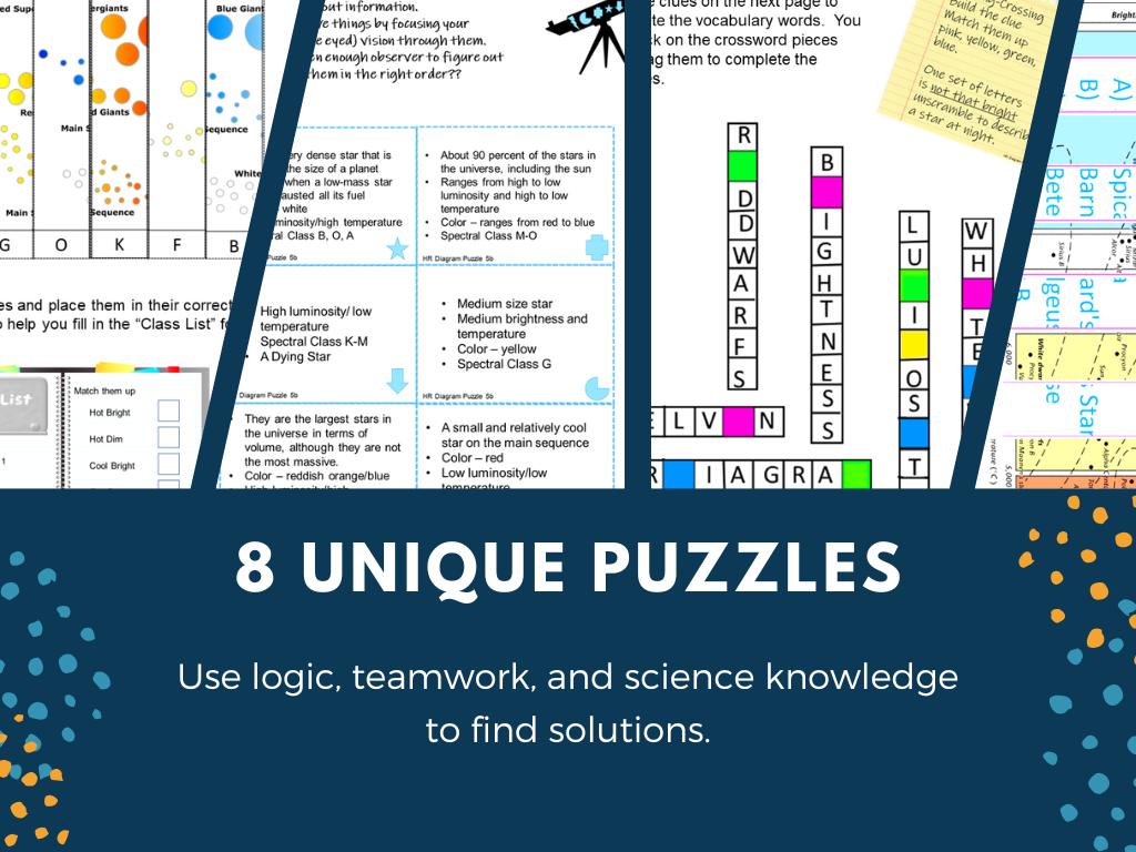 H-R Diagram Escape Room - 6th 7th 8th Grade Science Activity