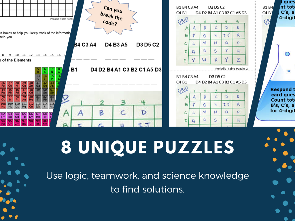Periodic Table Escape Room - 6th 7th 8th Grade Science Review Activity