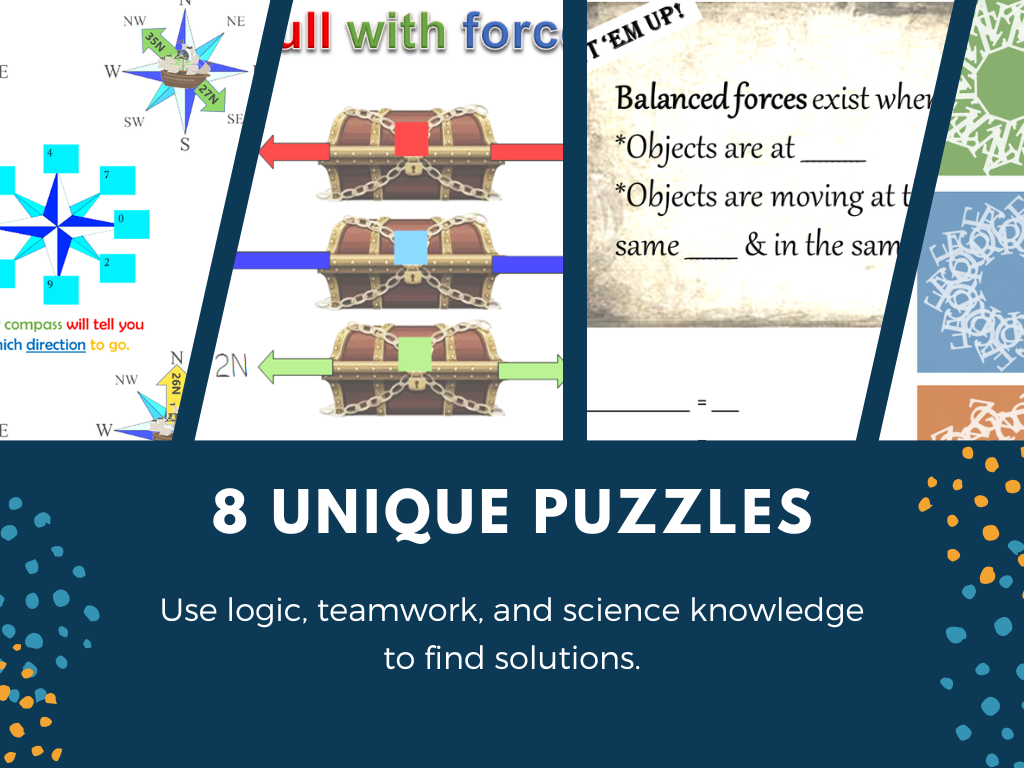 Net Force Escape Room - 6th 7th 8th Grade Science Review Activity